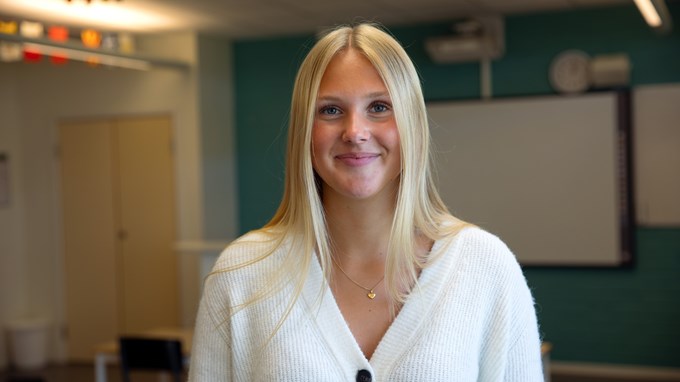 Bild som visar en elev i klassrum