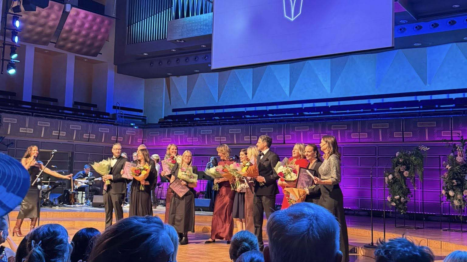 Bilden visar scenen i Konserthuset i Stockholm vid prisutdelningen på Lärargalan.