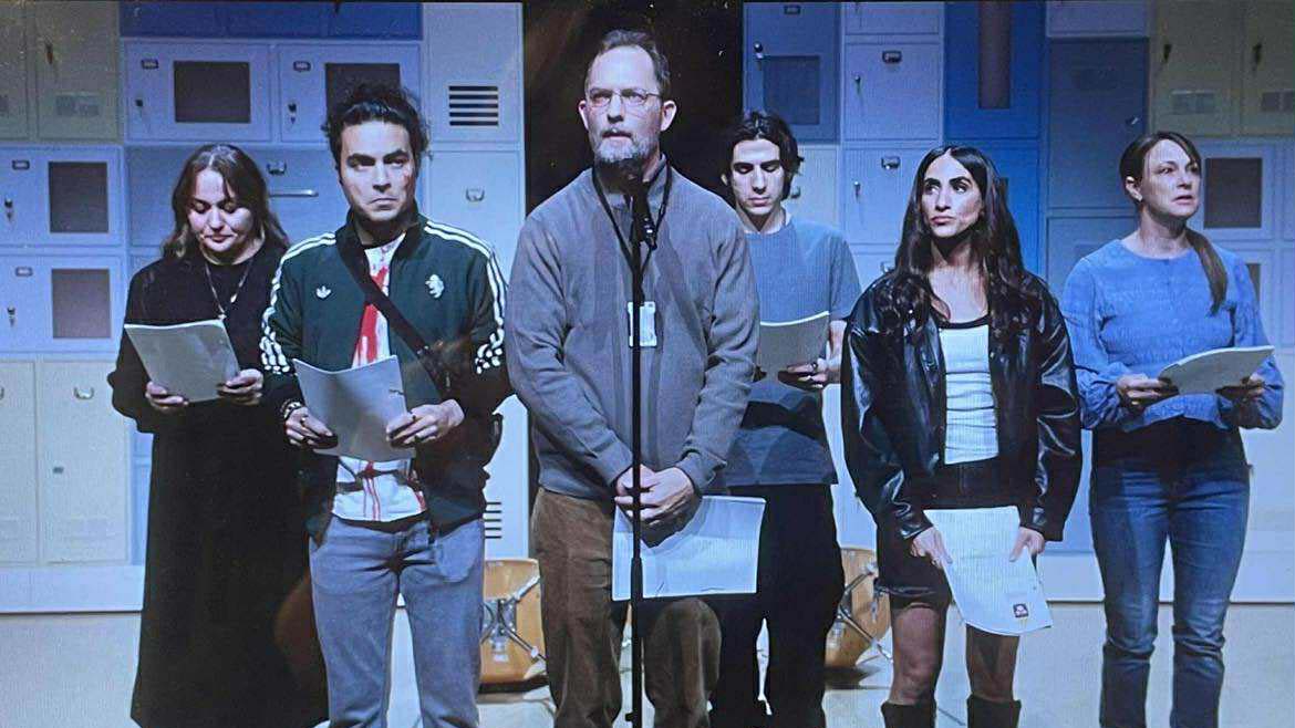 Bilden visar skådespelarna på föreställningen Fear.