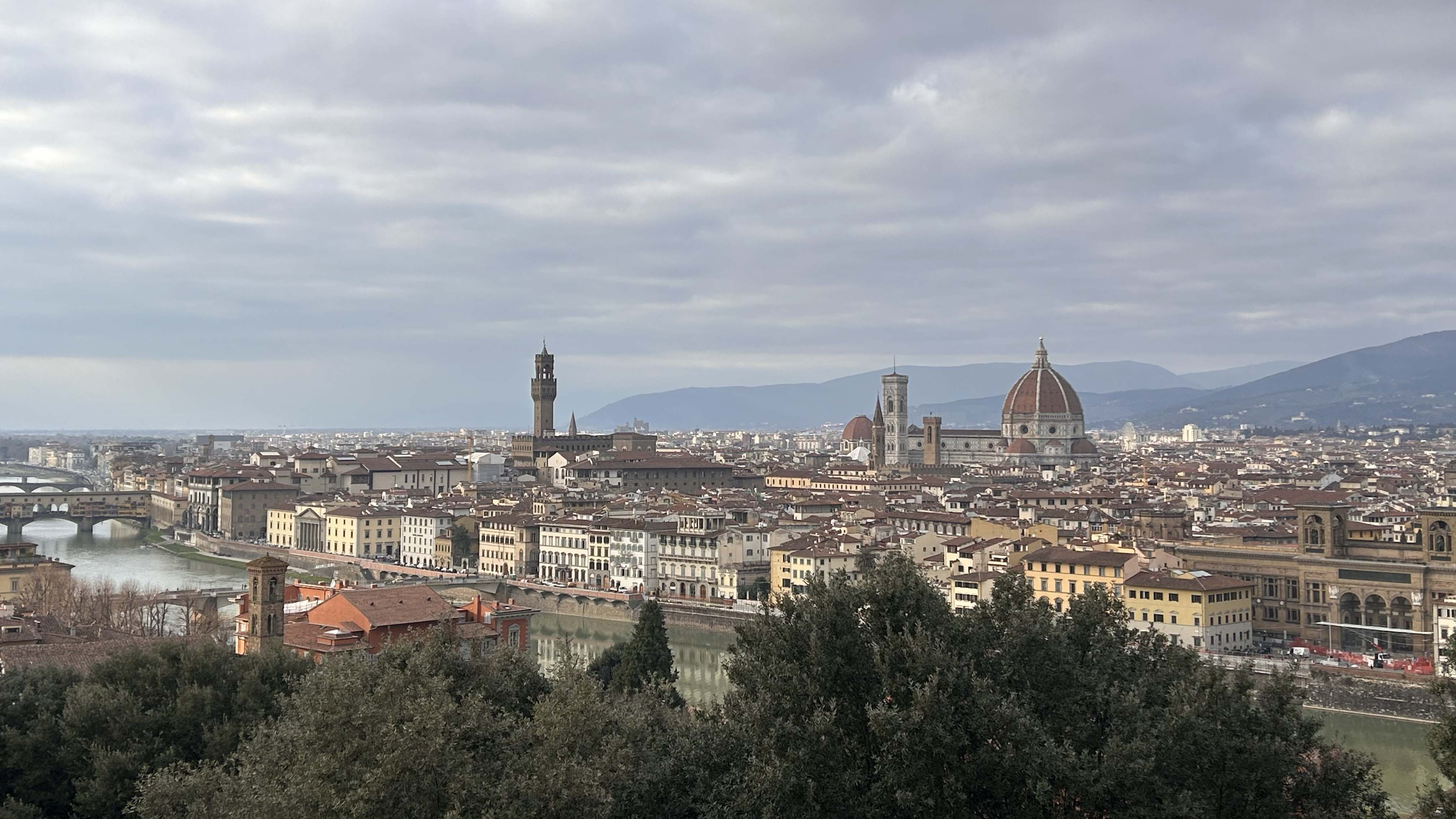 Bilden visar Florens från andra sidan floden.